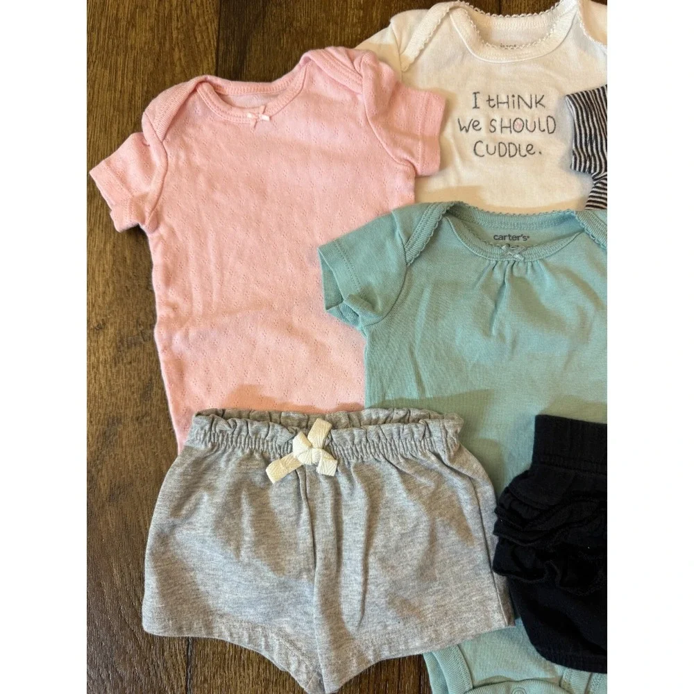 Carters Baby Girl 3 Months Clothes Shirts Bodysuits Shorts Outfits Lot Mix Match